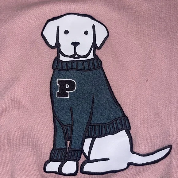 PINK Victoria's Secret Chalk Ross Full Zip Sweatshirt With Dog Embroidered Logo - Picture 5 of 7